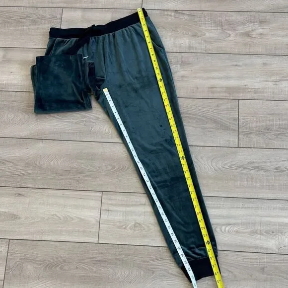 Alfani Intimates Women"s Velvet Drawstring Dark Teal Sweatpants, size Small - Picture 4 of 12